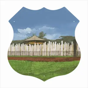 Lonely Structures Shield Shaped Iron Painting