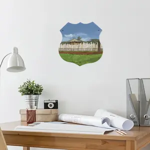 Lonely Structures Shield Shaped Iron Painting