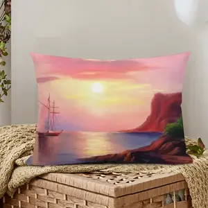 Red Sea Sunset Polyester Pillow (Rectangle, Multi-Size)