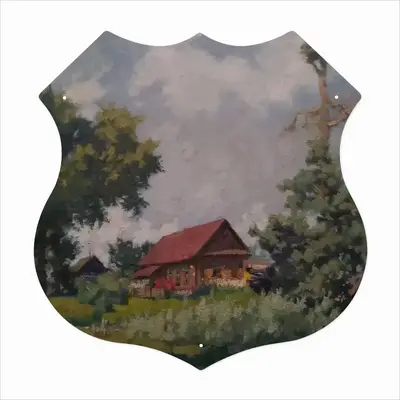 Crane Nest Shield Shaped Iron Painting