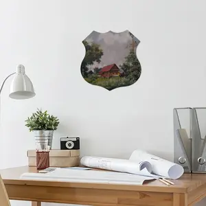 Crane Nest Shield Shaped Iron Painting