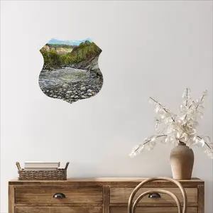 White River Canyon Shield Shaped Iron Painting