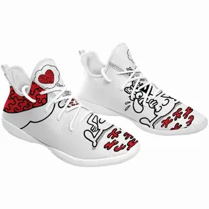 Men Love Puzzle Cheerleading Dance Shoes