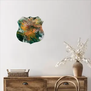 Autumn Flare Shield Shaped Iron Painting