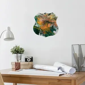 Autumn Flare Shield Shaped Iron Painting