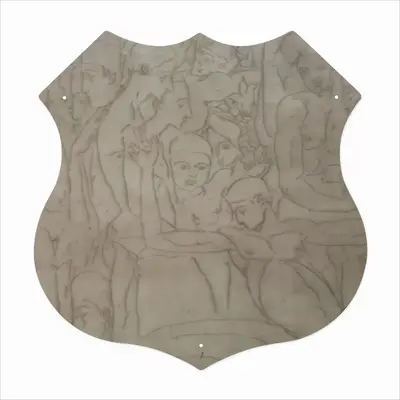 Philippe X Shield Shaped Iron Painting