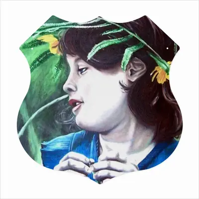 Flower Child Shield Shaped Iron Painting