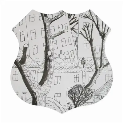 Trees Shield Shaped Iron Painting