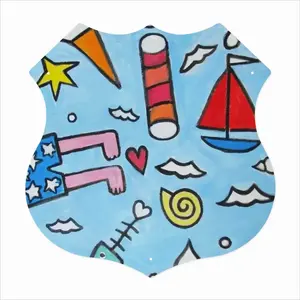 Seaside Shield Shaped Iron Painting