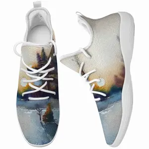 Men Sunset In The Winter Forest Cheerleading Dance Shoes