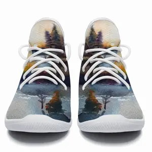 Men Sunset In The Winter Forest Cheerleading Dance Shoes