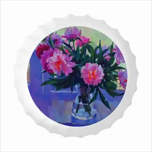 Peonies Bottle Cap Iron Painting