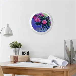 Peonies Bottle Cap Iron Painting