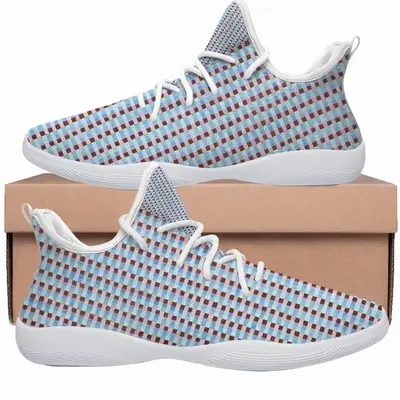 Men Caput Mortuum Light Blue Cheerleading Dance Shoes