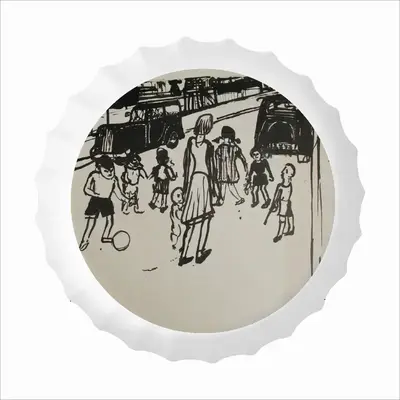 Street Kids Bottle Cap Iron Painting