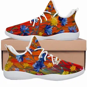 Men Cornflowers In The Meadow 20X16 Hand Painted Cheerleading Dance Shoes