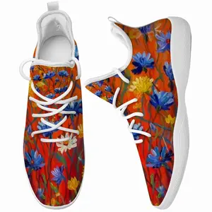 Men Cornflowers In The Meadow 20X16 Hand Painted Cheerleading Dance Shoes