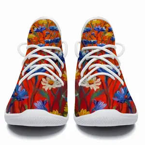 Men Cornflowers In The Meadow 20X16 Hand Painted Cheerleading Dance Shoes