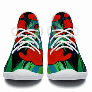 Men Red Tulips Cheerleading Dance Shoes