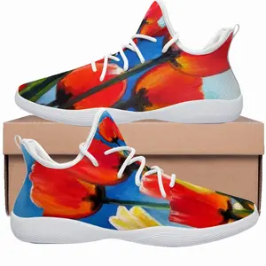 Men Wild Tulips On Spring Sky Cheerleading Dance Shoes