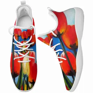 Men Wild Tulips On Spring Sky Cheerleading Dance Shoes