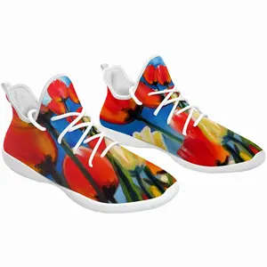 Men Wild Tulips On Spring Sky Cheerleading Dance Shoes