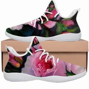 Men Pink Rose Cheerleading Dance Shoes