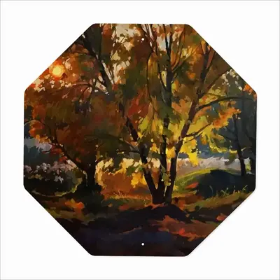 Autumn Sunset Octagonal Iron Painting