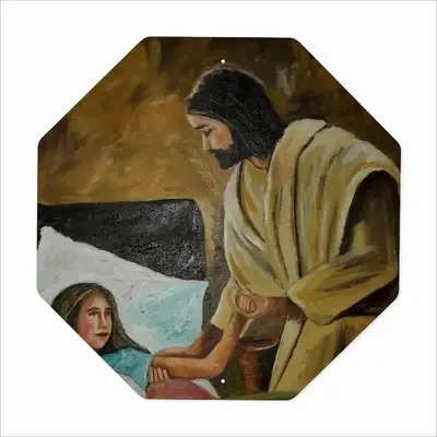 Jesus Heals Octagonal Iron Painting