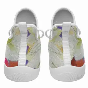 Men Yellow And White Tulips Cheerleading Dance Shoes