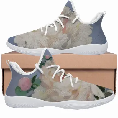 Men Peonies On Blue Cheerleading Dance Shoes