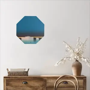 One Small Boat With Deep Blue Sky Octagonal Iron Painting