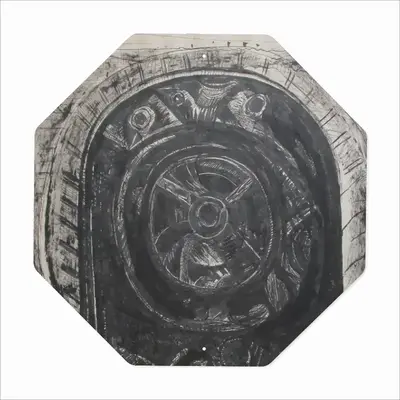 Death Helmet Octagonal Iron Painting