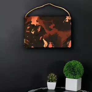 Orange Black Wood Painting (Multi-Size)