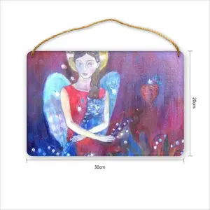 Angel With Cat Wood Painting (Multi-Size)