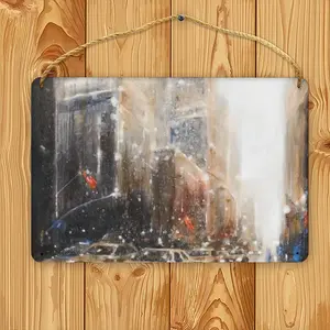 Busy Manhattan Wood Painting (Multi-Size)