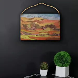 Mountain Range Wood Painting (Multi-Size)