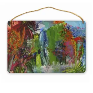 Jungle In Blue Wood Painting (Multi-Size)