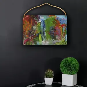 Jungle In Blue Wood Painting (Multi-Size)