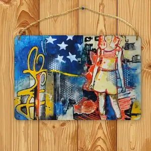 Urban Night Walk Wood Painting (Multi-Size)