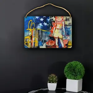 Urban Night Walk Wood Painting (Multi-Size)