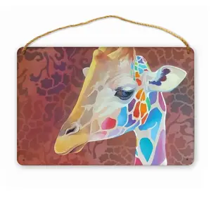 Giraffe Wood Painting (Multi-Size)