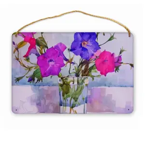 Petunias Wood Painting (Multi-Size)