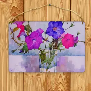 Petunias Wood Painting (Multi-Size)