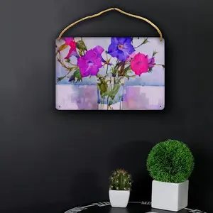 Petunias Wood Painting (Multi-Size)