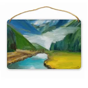 Beauty Of Lake Wood Painting (Multi-Size)