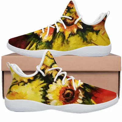 Men Golden Sun Flower Cheerleading Dance Shoes