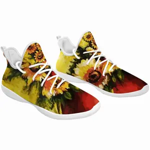 Men Golden Sun Flower Cheerleading Dance Shoes