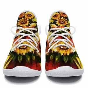 Men Golden Sun Flower Cheerleading Dance Shoes