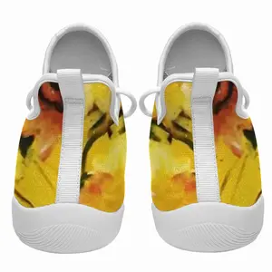 Men Golden Sun Flower Cheerleading Dance Shoes